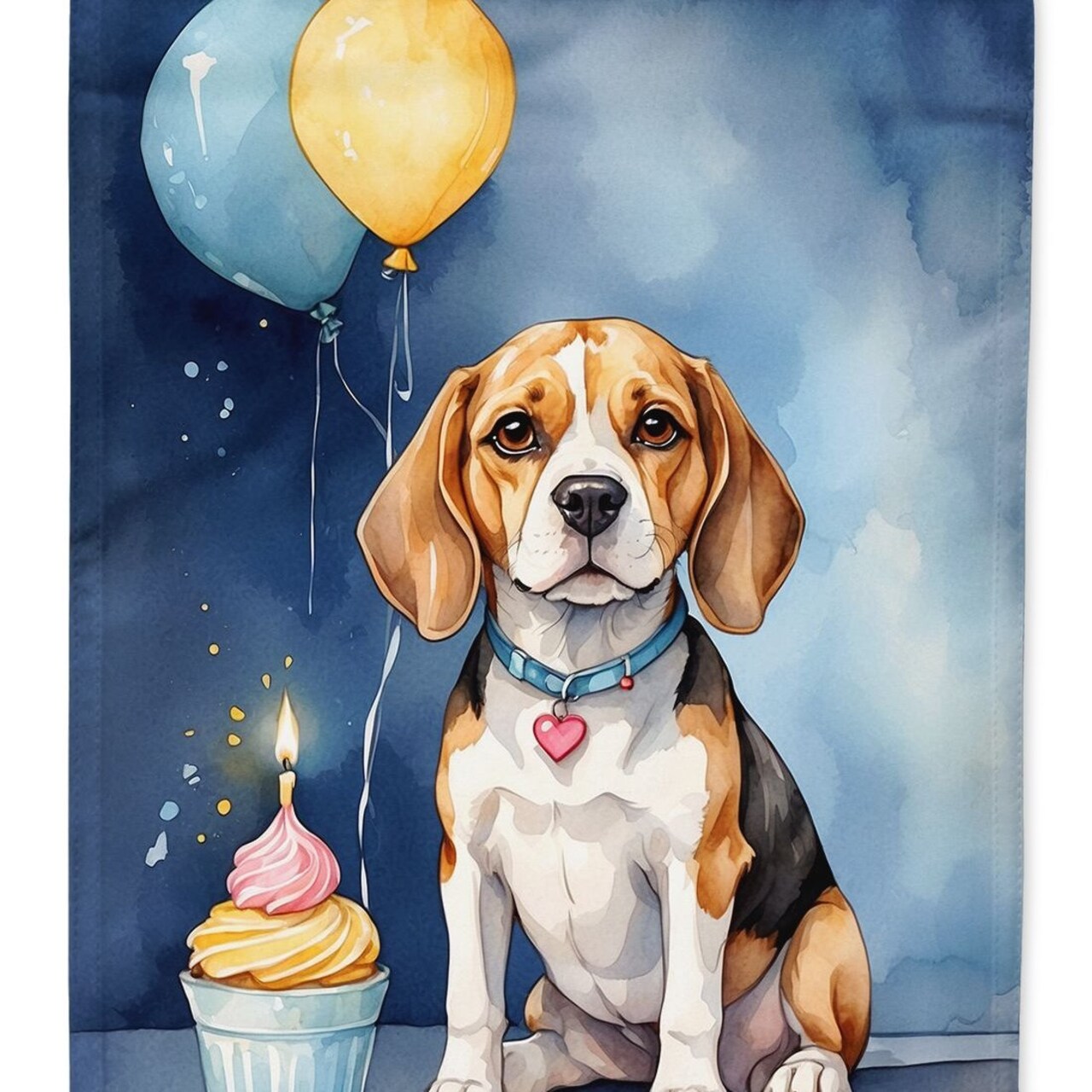 Edge Collections - 11.25" X 15.50" - Multicolor - Beagle Birthday Flag - 1 Piece